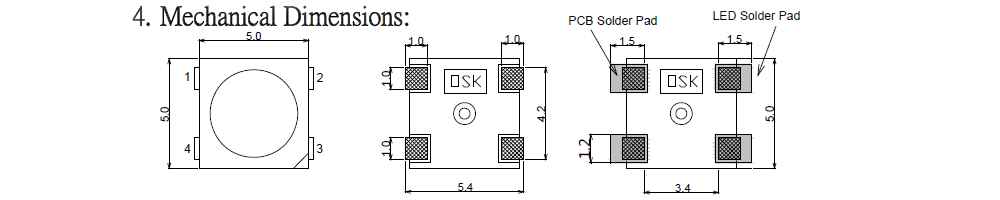 sk6812 5050 digital rgbw led chip