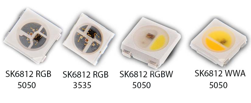 sk6812 addressable intelligent led chip