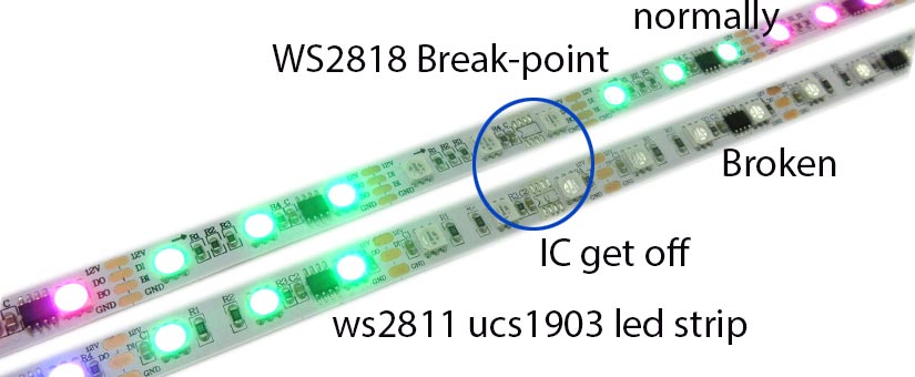 ws2818 vs ws2811 ucs1903 rgb digital led strip